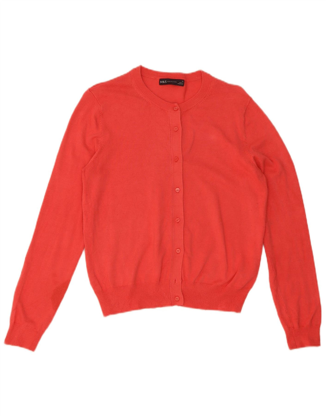 Marks & Spencer Womens Cardigan Sweater UK 12 Medium Red Viscose