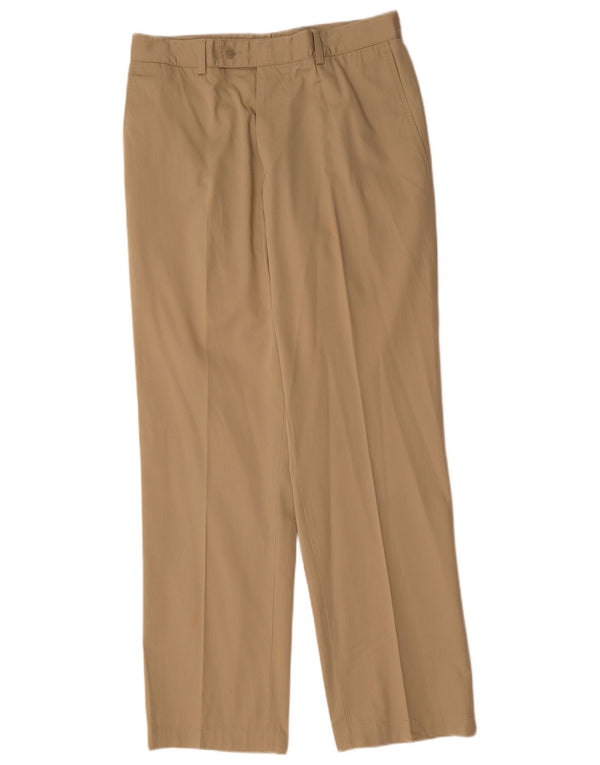 Hugo Boss Mens Straight Suit Trousers IT 48 Medium W32 L32 Beige Cotton
