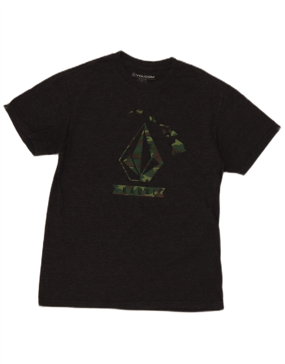 Volcom Mens Graphic T-Shirt Top Small Grey Flecked Cotton