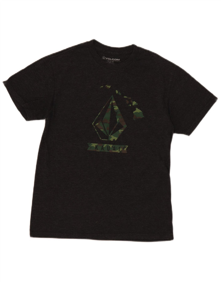 Volcom Mens Graphic T-Shirt Top Small Grey Flecked Cotton