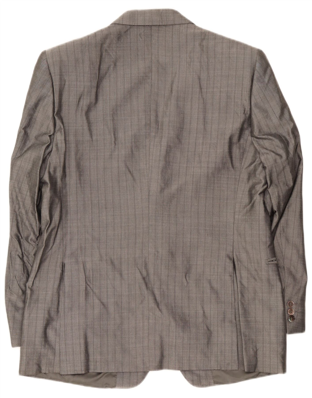 Pierre Cardin Mens 2 Button Blazer Jacket UK 38 Medium Grey Striped Silk