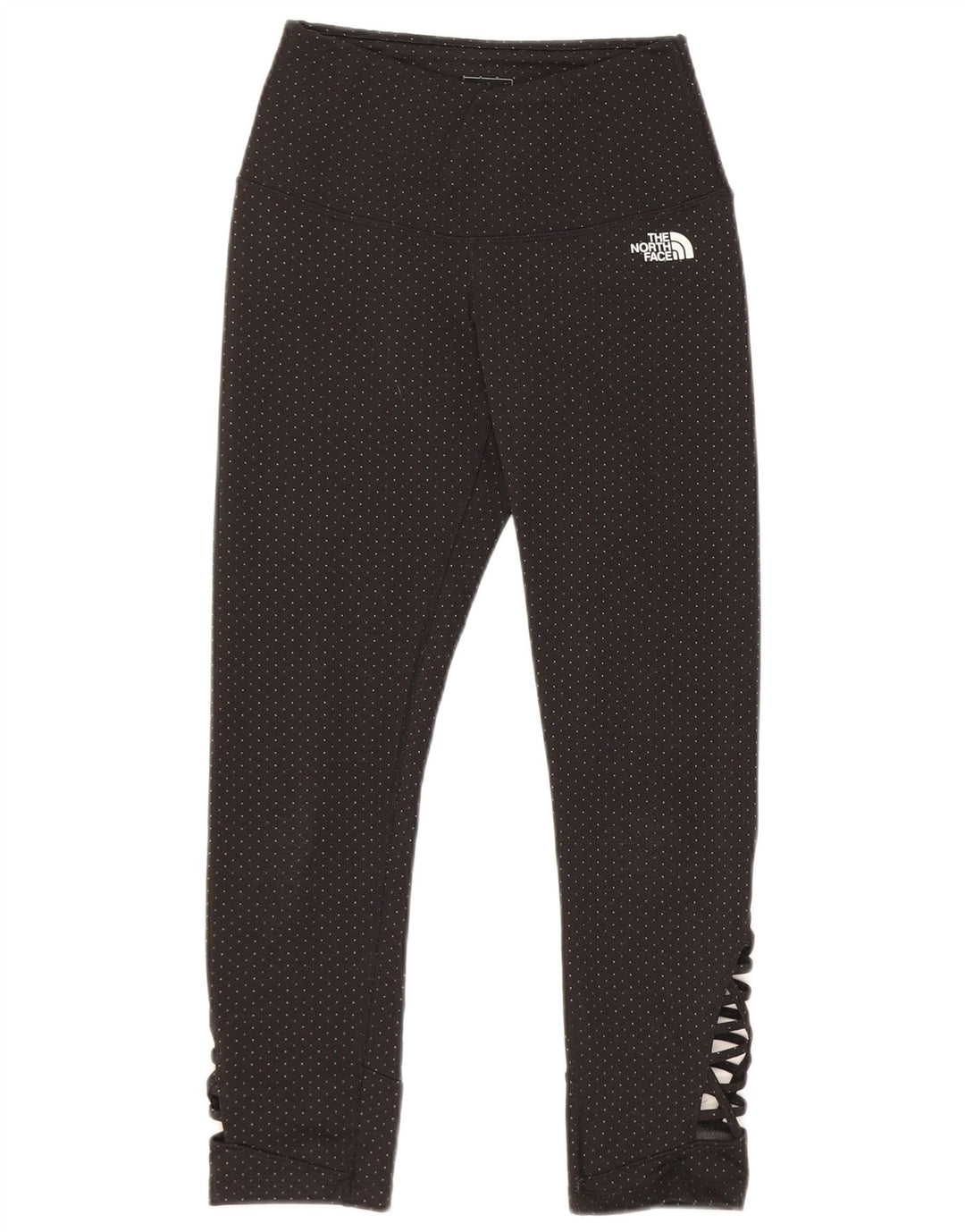 The North Face Womens Crop Leggings UK 8 Small Black Spotted Polyester