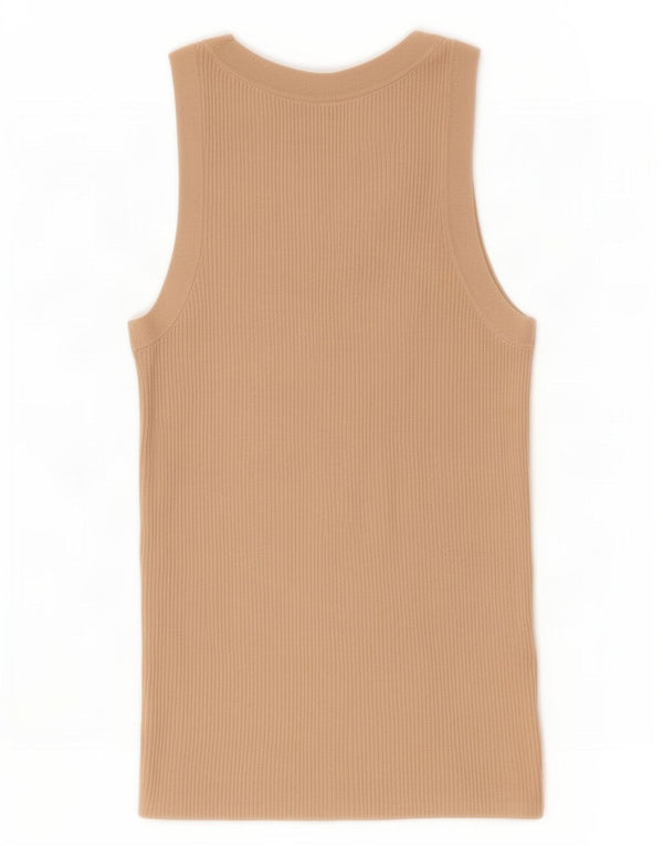Zara Womens Vest Top UK 8 Small Beige Viscose