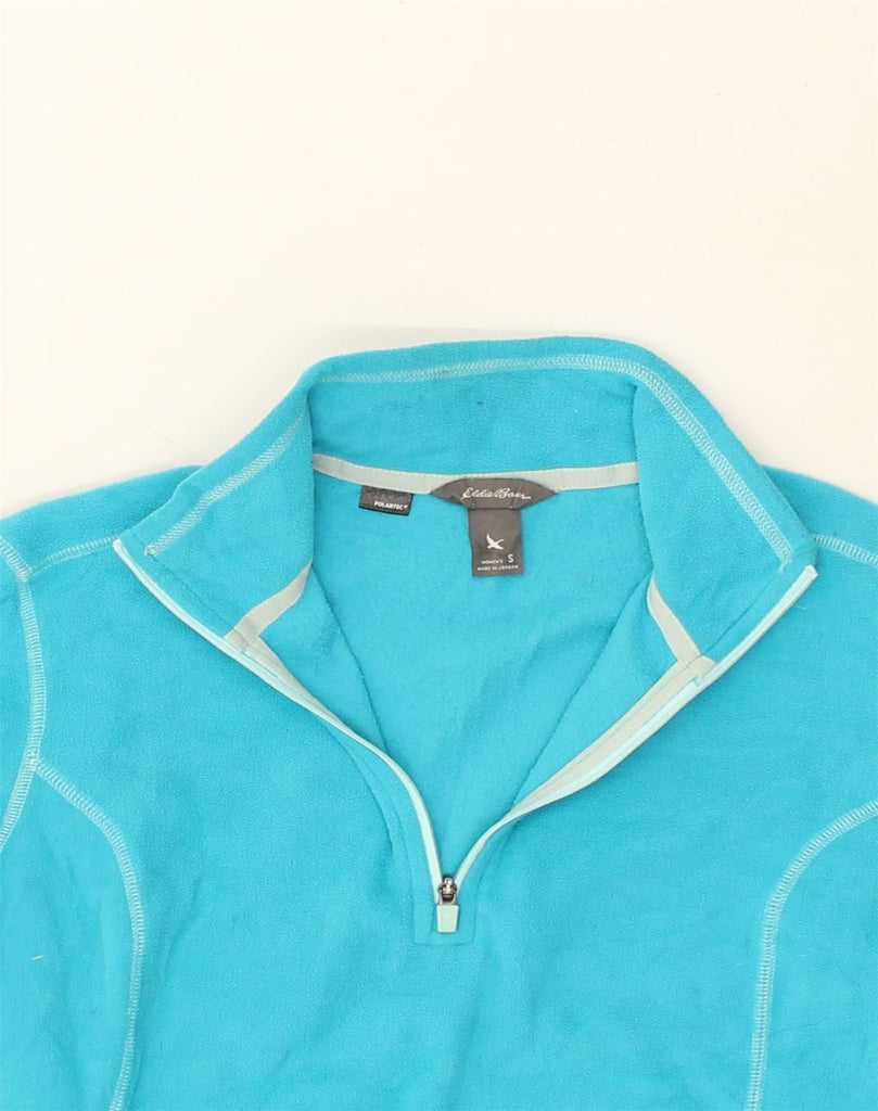 EDDIE BAUER Womens Zip Neck Fleece Jumper UK 10 Small Blue Polyester | Vintage Eddie Bauer | Thrift | Second-Hand Eddie Bauer | Used Clothing | Messina Hembry 