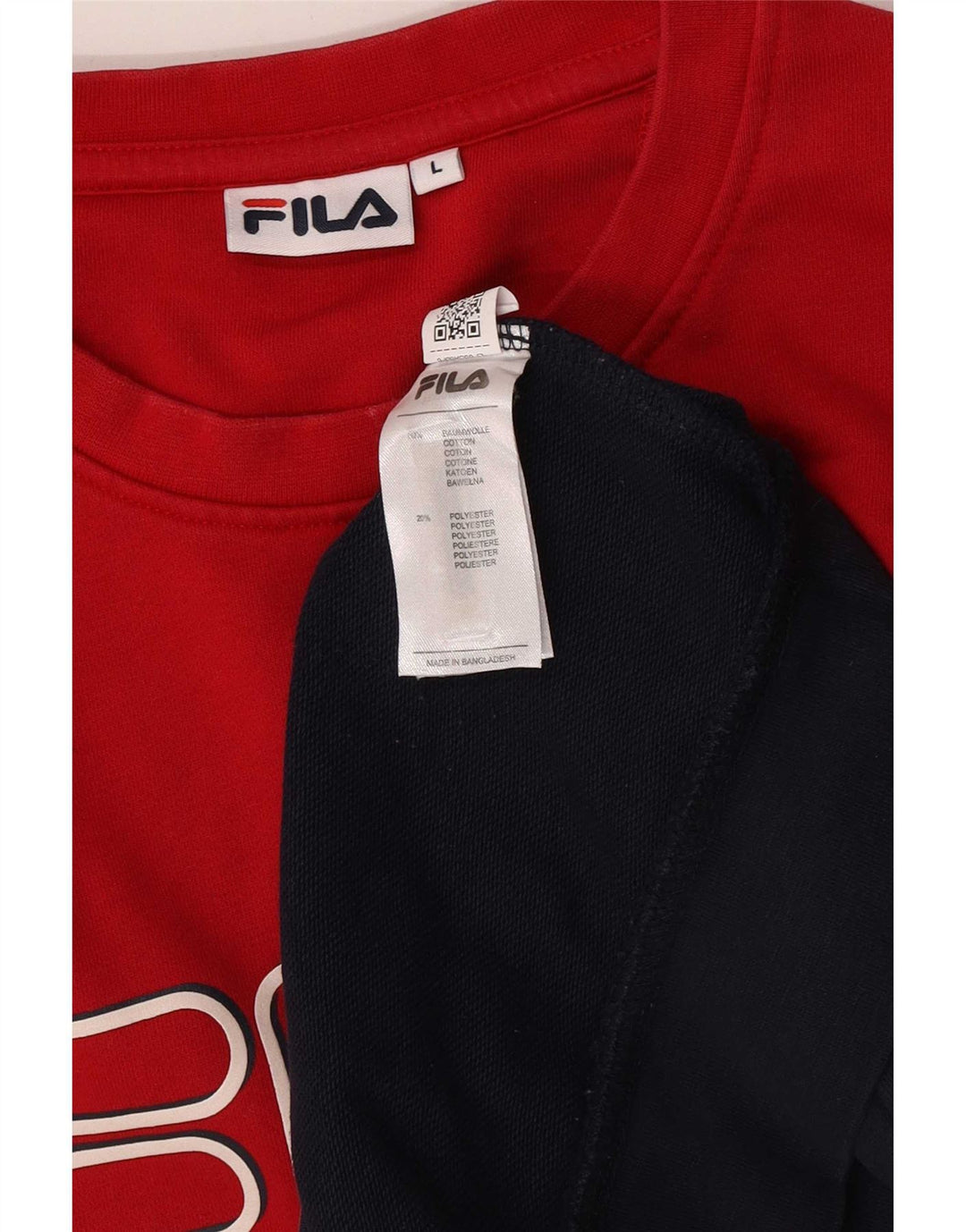 Fila Mens Graphic Sweatshirt Jumper Large Navy Blue Colourblock Cotton