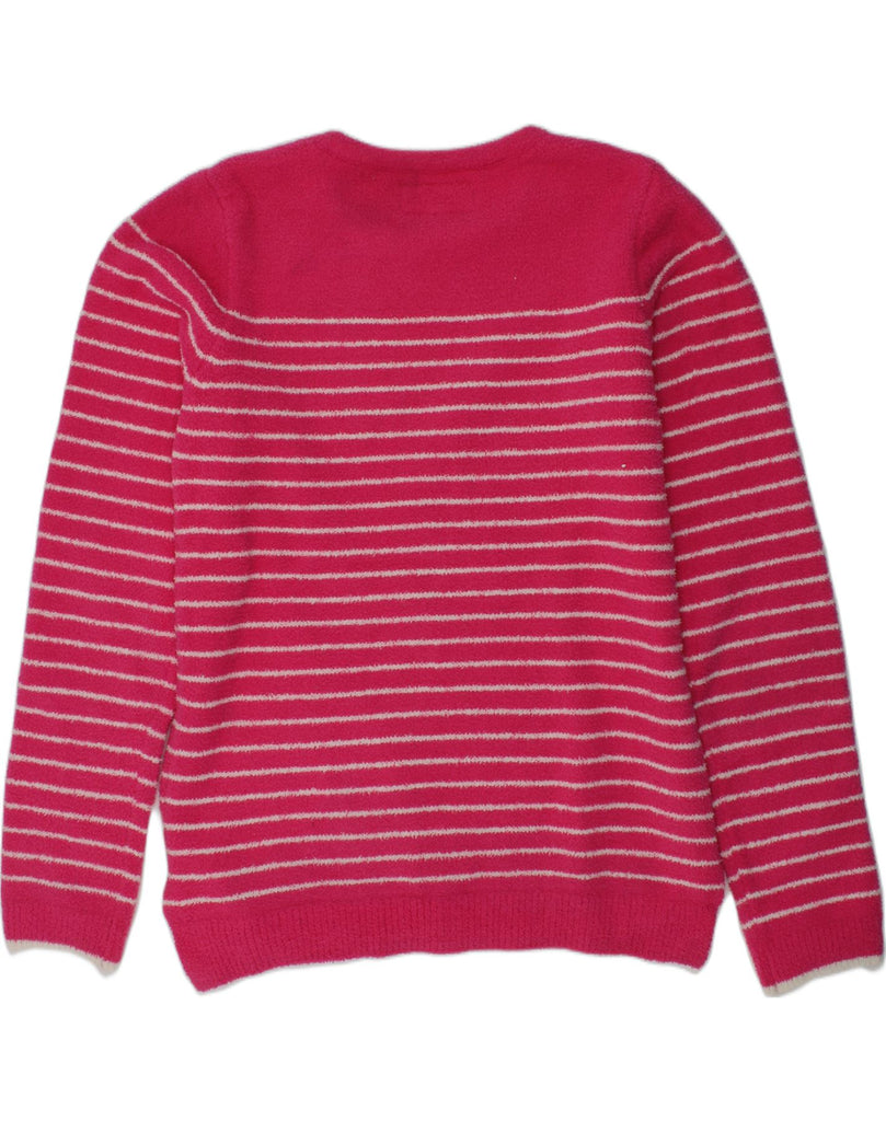 JOULES Girls Crew Neck Jumper Sweater 11-12 Years Pink Striped Polyester | Vintage Joules | Thrift | Second-Hand Joules | Used Clothing | Messina Hembry 