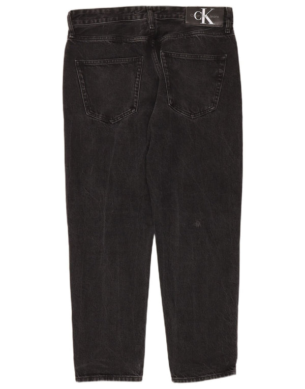 Calvin Klein Womens Tapered Jeans W31 L27 Black Cotton