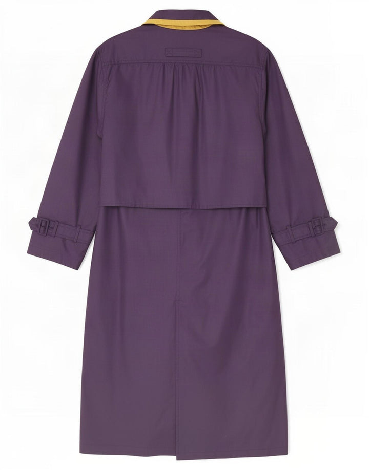 NINO Womens Trench Coat UK 14 Medium Purple Polyester