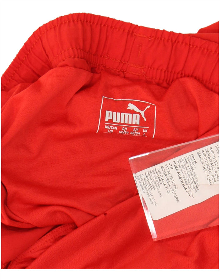 PUMA Mens Sport Shorts Large  Red Colourblock Polyester