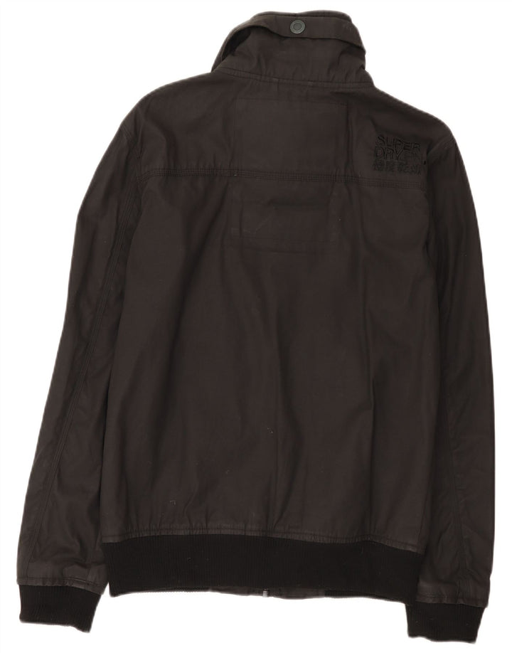Superdry Mens Bomber Jacket UK 38 Medium Black Cotton