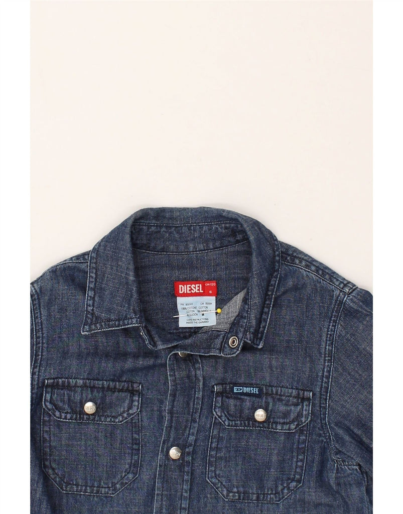 DIESEL Boys Denim Shirt 5-6 Years Navy Blue Cotton | Vintage Diesel | Thrift | Second-Hand Diesel | Used Clothing | Messina Hembry 