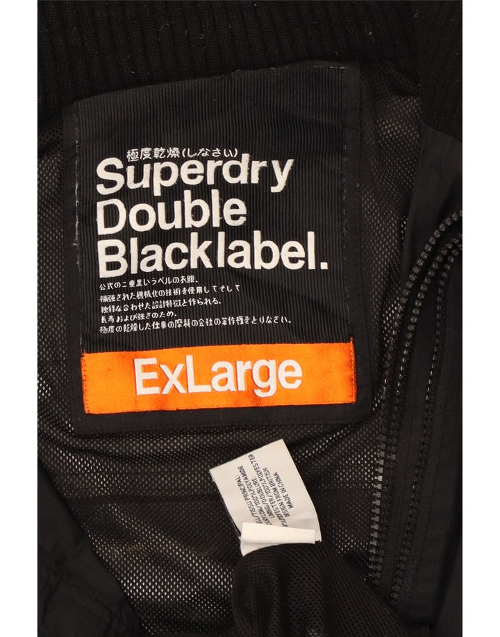 Superdry Mens Windbreaker Jacket UK 42 XL Black Nylon