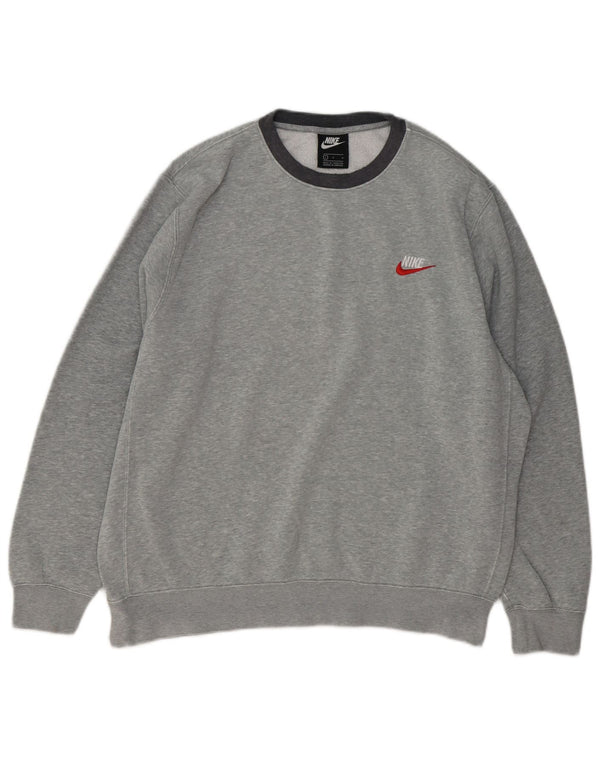 NIKE Mens Sweatshirt Jumper Large Grey Cotton