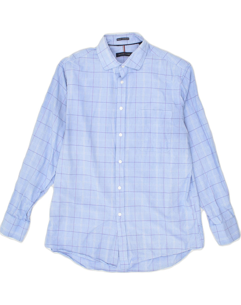 TOMMY HILFIGER Mens Regular Fit Shirt Size 16 1/2 Large Blue Check Cotton | Vintage Tommy Hilfiger | Thrift | Second-Hand Tommy Hilfiger | Used Clothing | Messina Hembry 