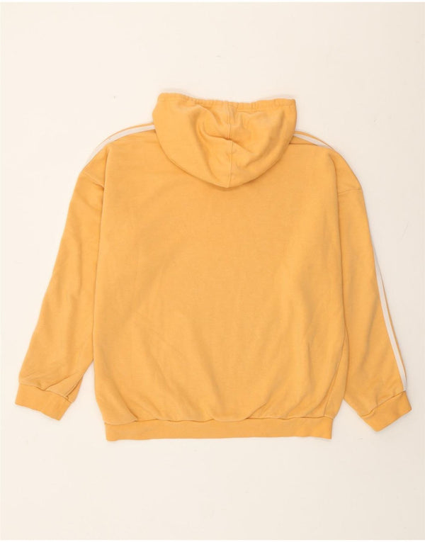 Adidas Womens Hoodie Jumper UK 16 Large Yellow Cotton