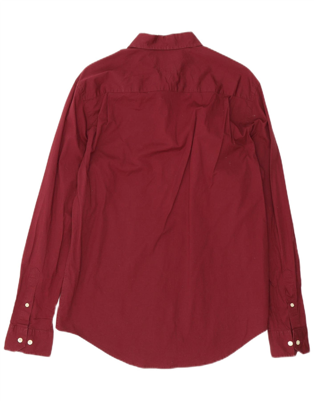 Tommy Hilfiger Mens Custom Fit Shirt Medium Burgundy Cotton