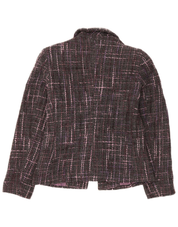 Marks & Spencer Womens 1 Button Blazer Jacket UK 10 Small Grey Check