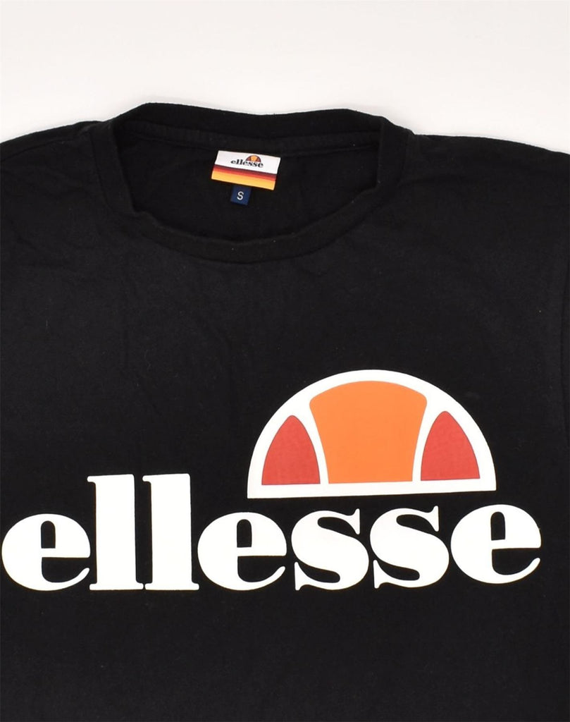 ELLESSE Mens Graphic T-Shirt Top Small Black Cotton | Vintage Ellesse | Thrift | Second-Hand Ellesse | Used Clothing | Messina Hembry 