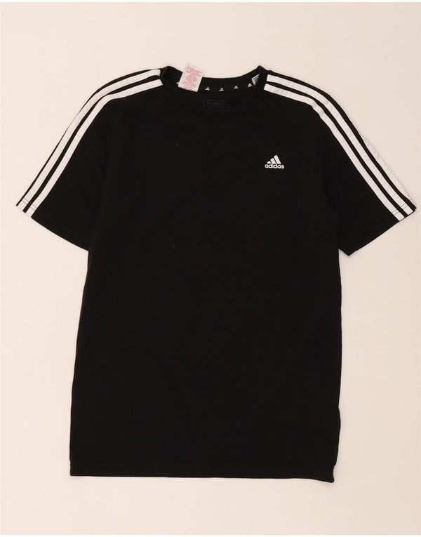 ADIDAS Boys T-Shirt Top 15-16 Years Black Cotton
