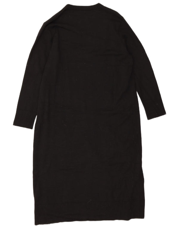 Zara Womens Long Sleeve Jumper Dress UK 18 XL Black Viscose
