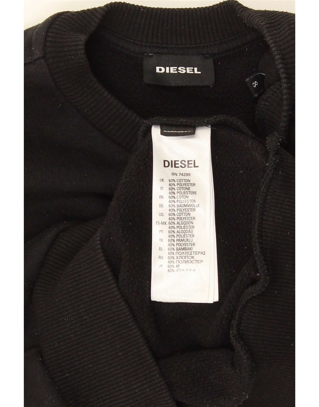 Diesel Boys Graphic Sweatshirt Jumper 7-8 Years Black Cotton