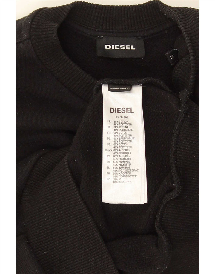 Diesel Boys Graphic Sweatshirt Jumper 7-8 Years Black Cotton