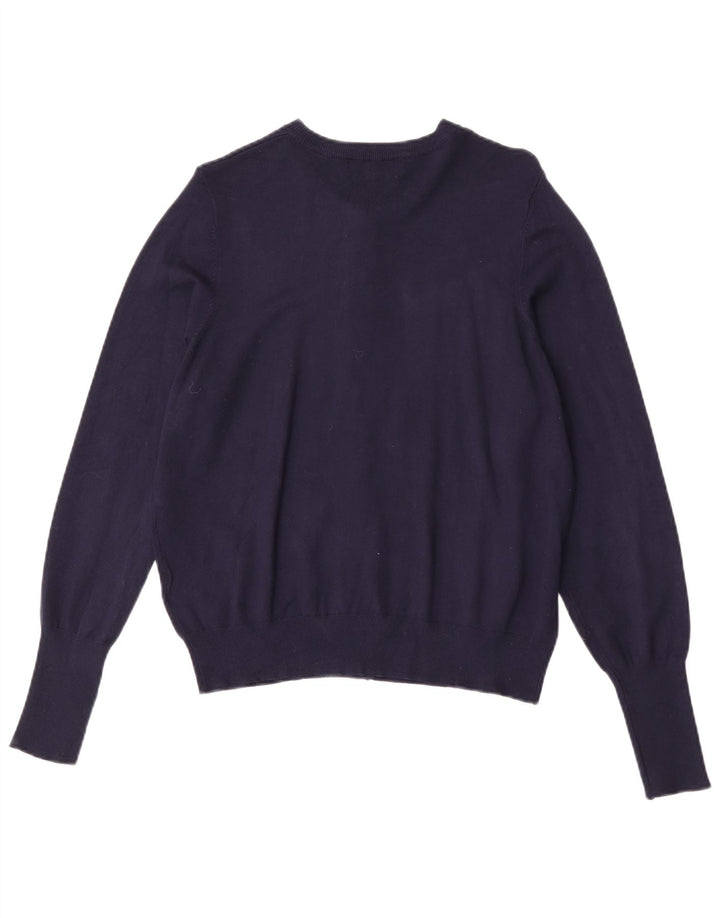 Marks & Spencer Womens Cardigan Sweater UK 16 Large Navy Blue Viscose