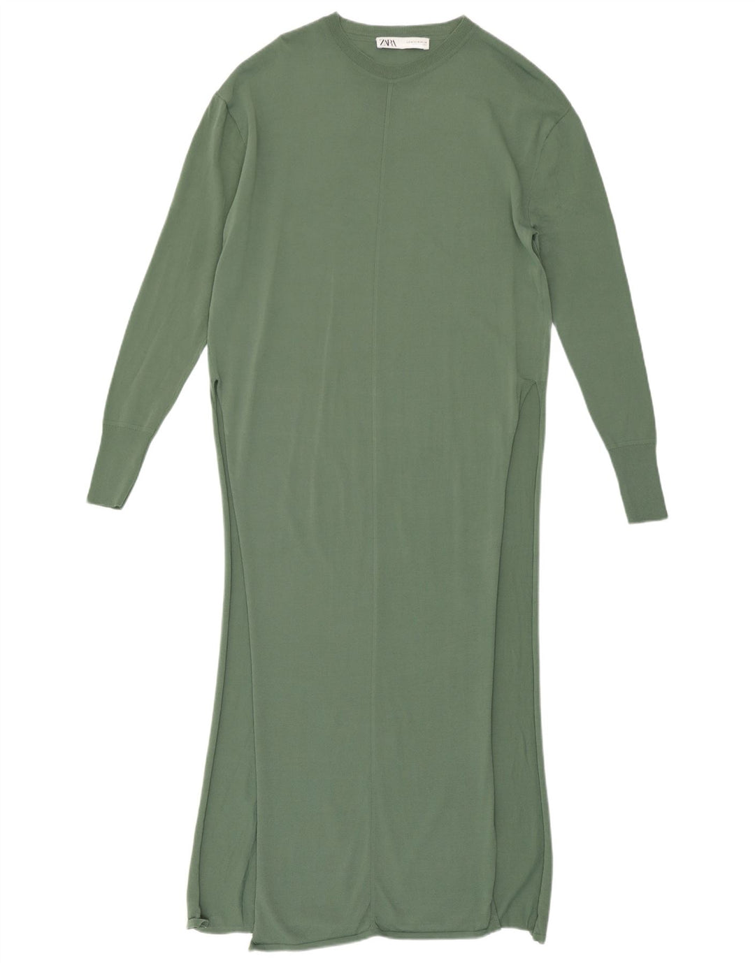 Zara Womens Maxi Dress UK 12 Medium Green Viscose