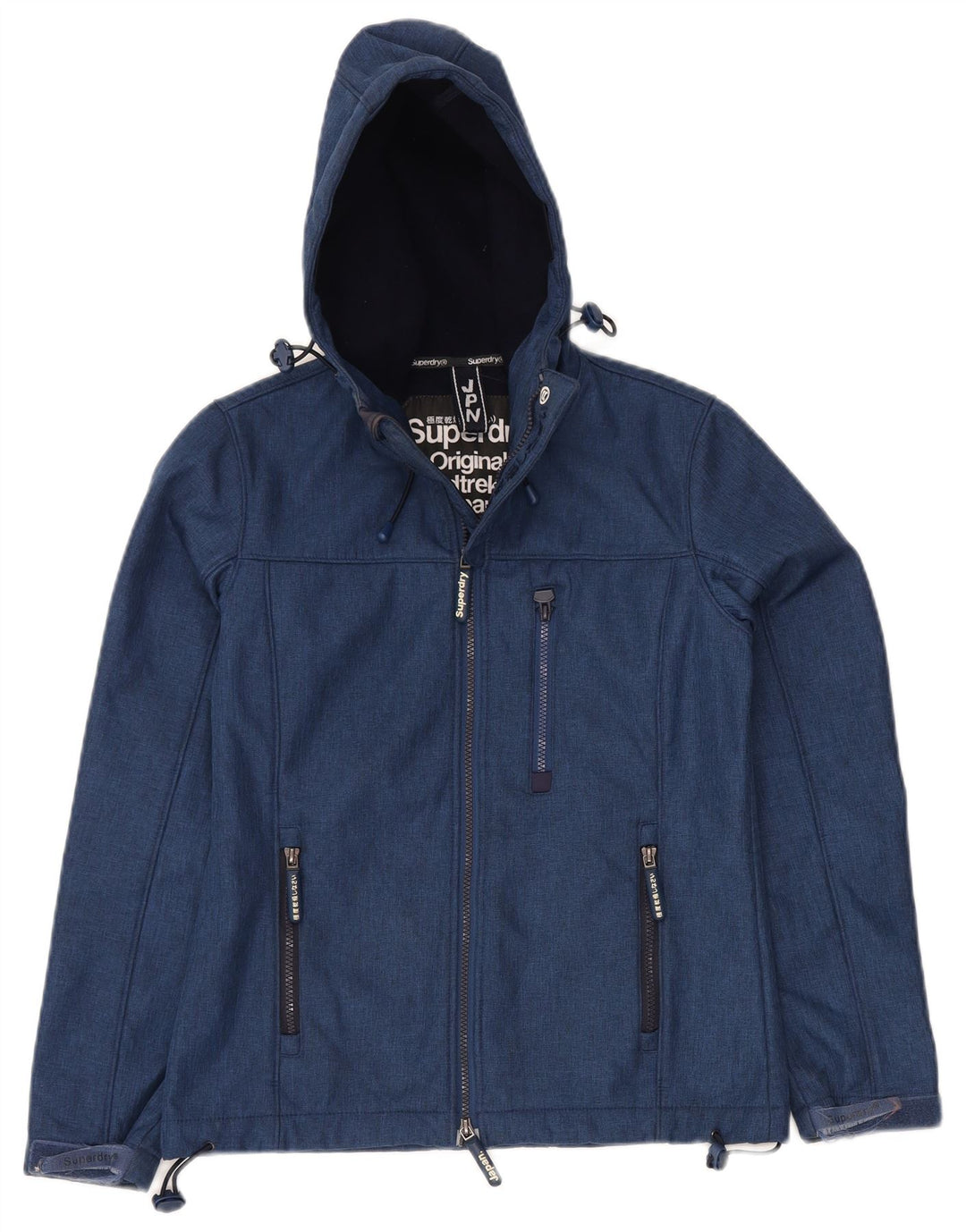 SUPERDRY Mens Windcheater Hooded Windbreaker Jacket UK 36 Small Blue