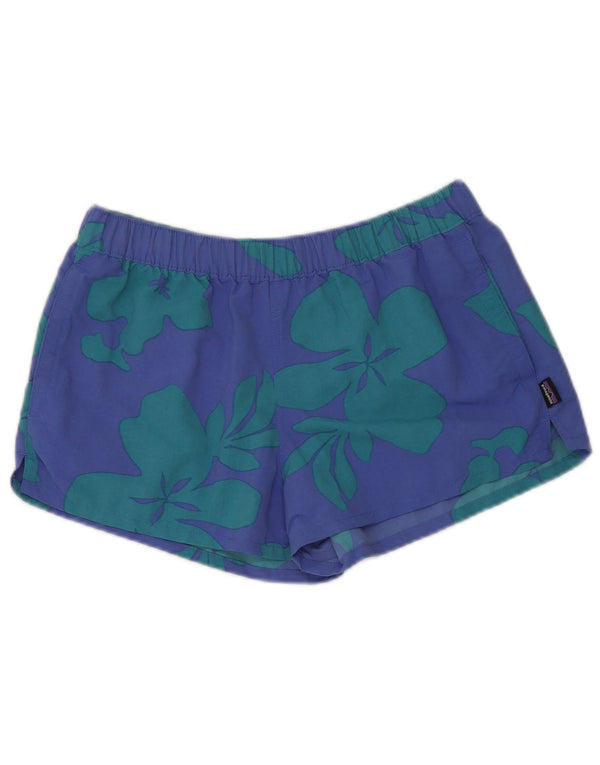 Patagonia Womens Sport Shorts UK 10 Small Blue Floral Nylon