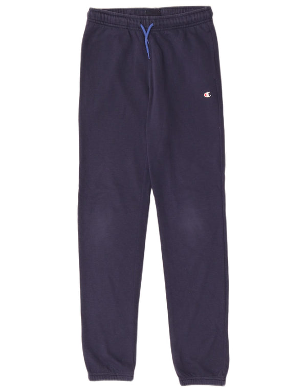 Champion Boys Tracksuit Trousers Joggers 11-12 Years Large Navy Blue Cotton
