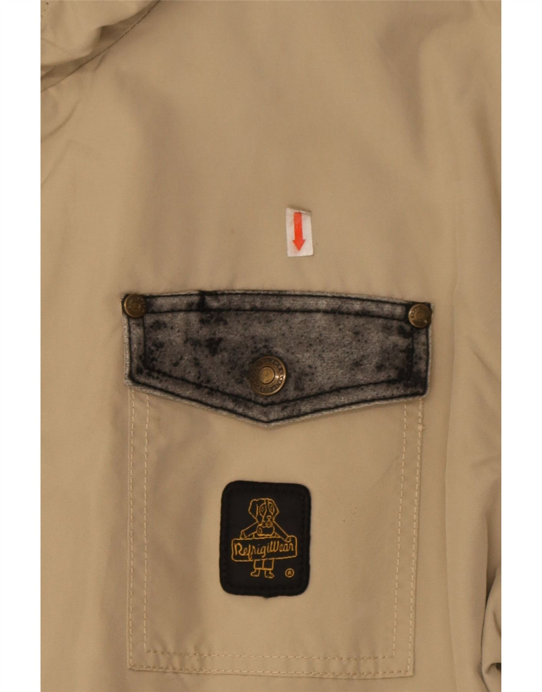Refrigiwear Mens Bomber Rain Jacket UK 42 2XL Beige Colourblock