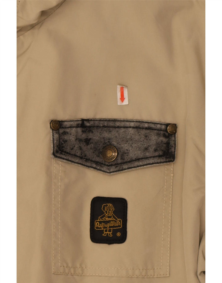 Refrigiwear Mens Bomber Rain Jacket UK 42 2XL Beige Colourblock