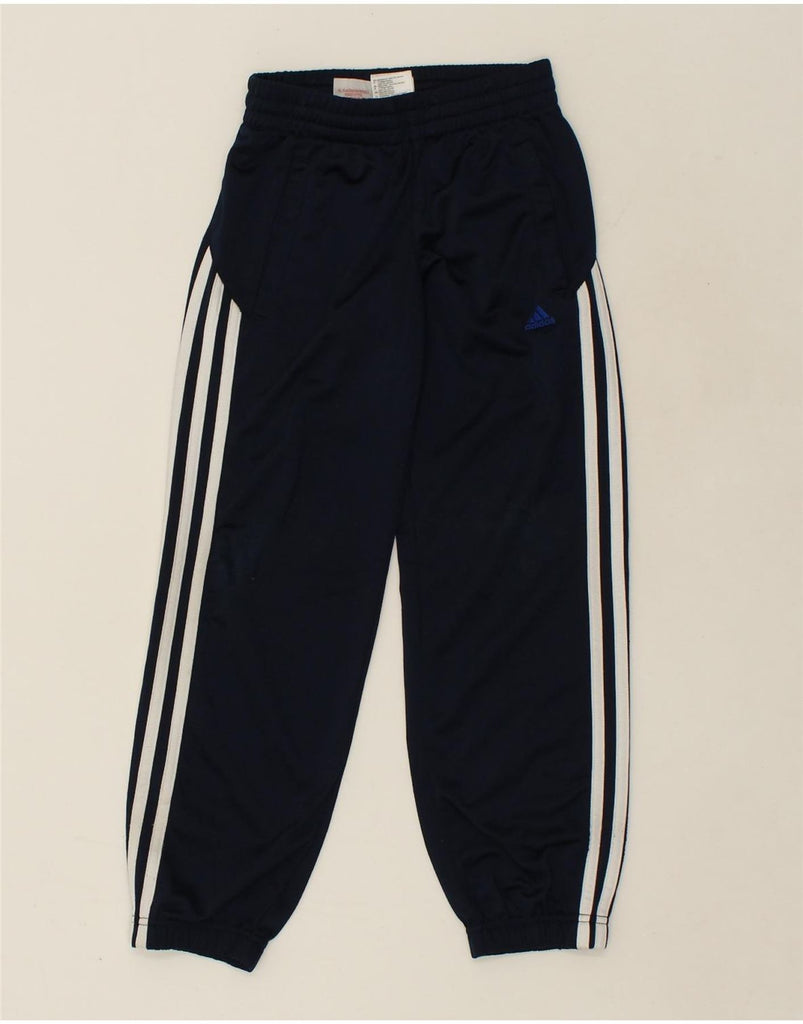 ADIDAS Boys Tracksuit Trousers Joggers 7-8 Years Navy Blue Polyester | Vintage Adidas | Thrift | Second-Hand Adidas | Used Clothing | Messina Hembry 