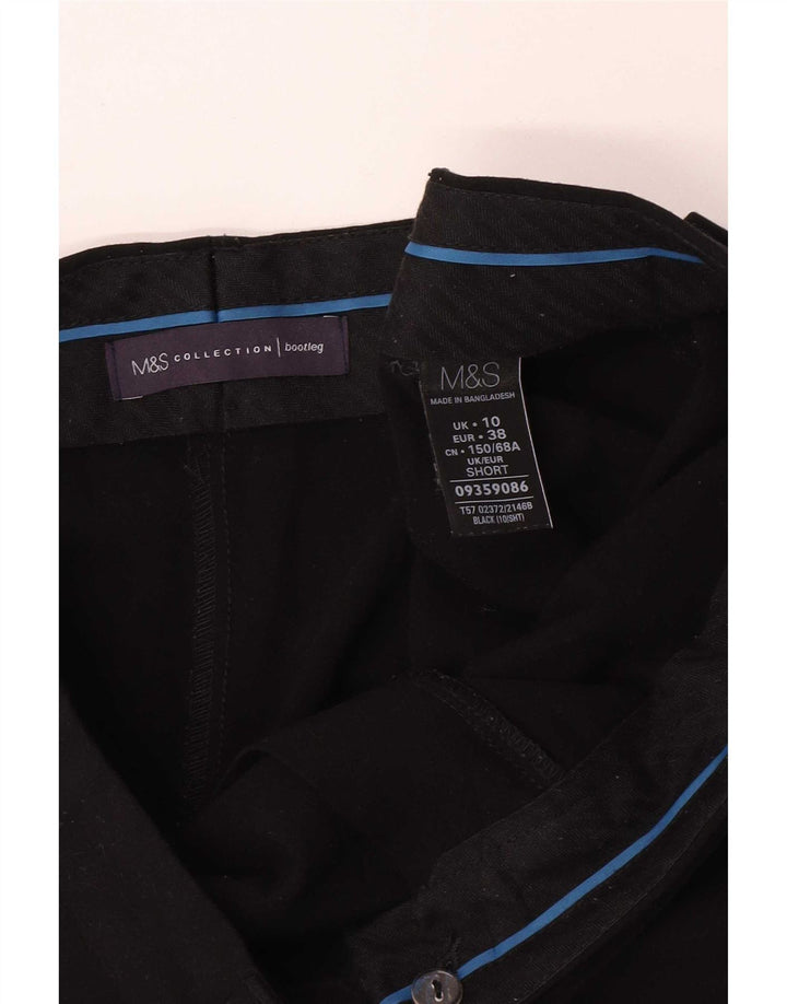 Marks & Spencer Womens Bootcut Suit Trousers UK 10 Small W30 L28 Black