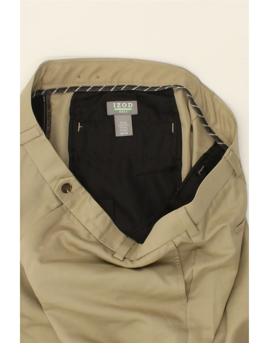 IZOD Mens Straight Chino Trousers W36 L32 Beige Polyester Vintage Izod and Second-Hand Izod from Messina Hembry 