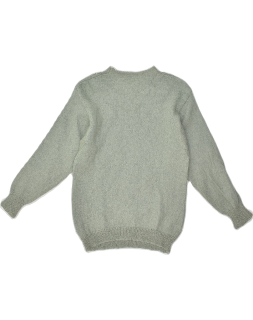 VINTAGE Womens Crew Neck Jumper Sweater UK 14 Large Green Mohair | Vintage Vintage | Thrift | Second-Hand Vintage | Used Clothing | Messina Hembry 