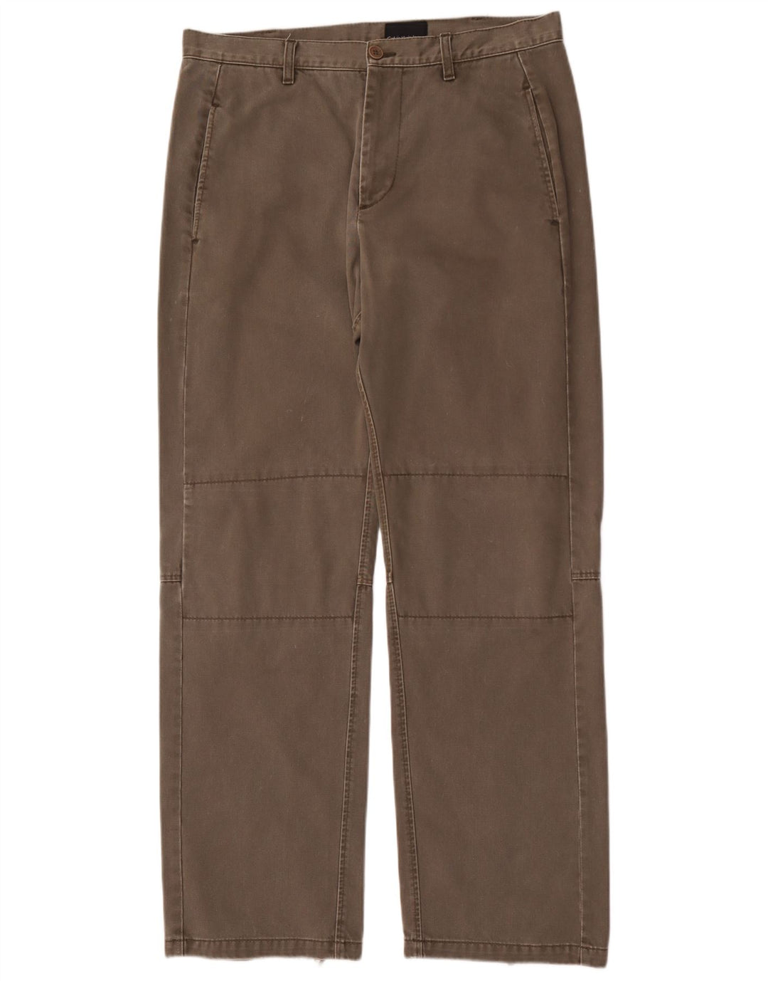 Calvin Klein Mens Straight Chino Trousers W34 L33 Grey