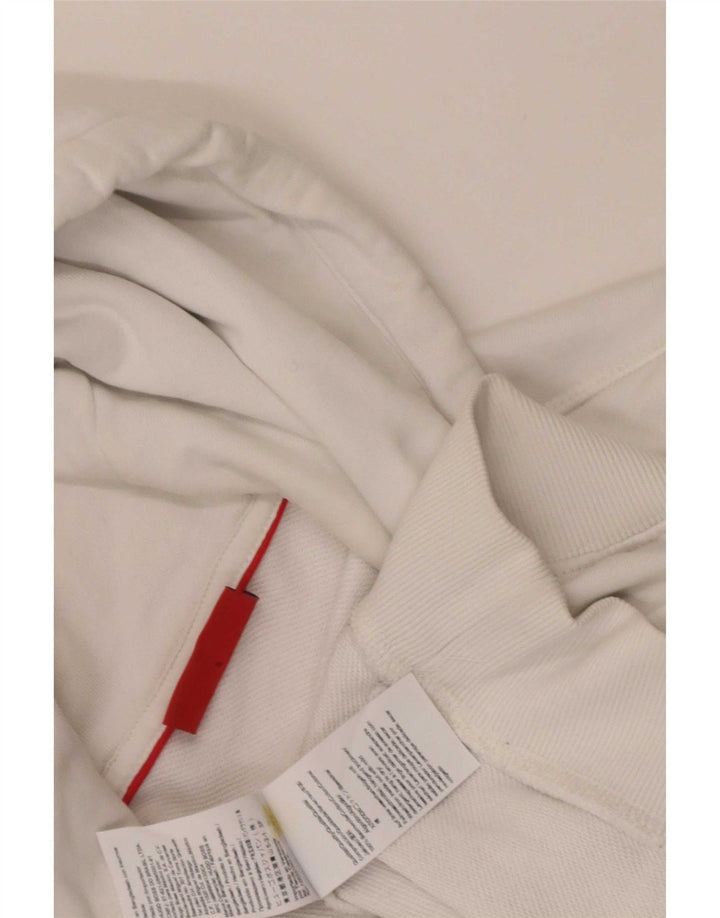 Hugo Boss Mens Graphic Hoodie Jumper Small White Cotton