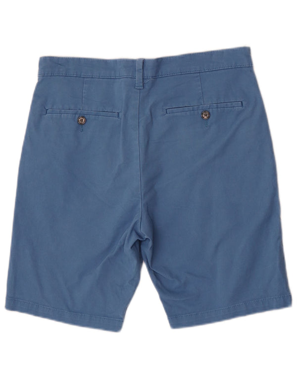 Marks & Spencer Mens Chino Shorts W30 Medium Blue Cotton