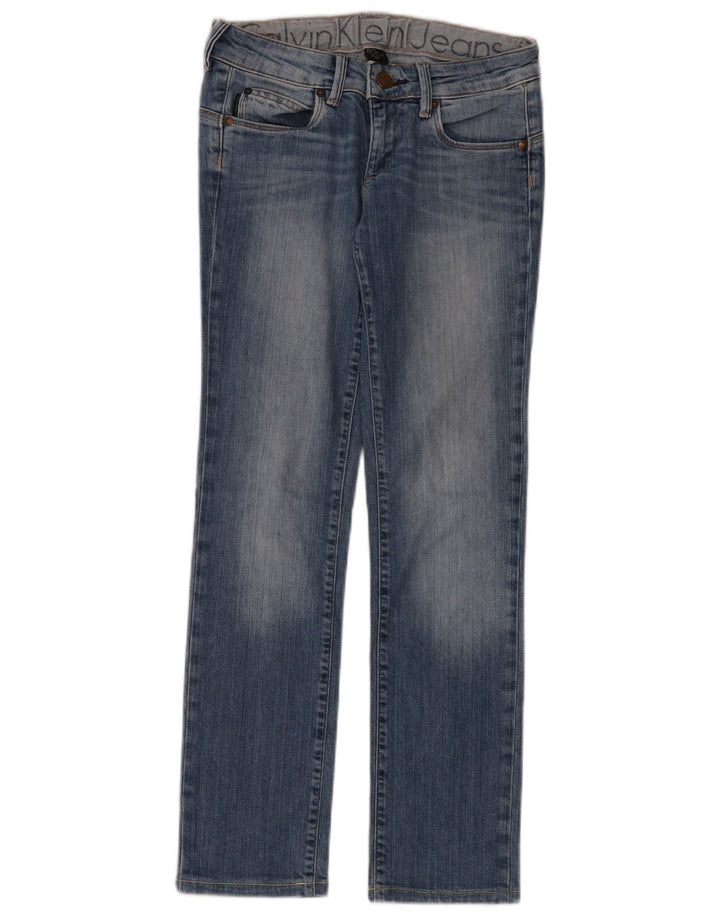 Calvin Klein Womens Straight Jeans W26 L30 Blue Cotton