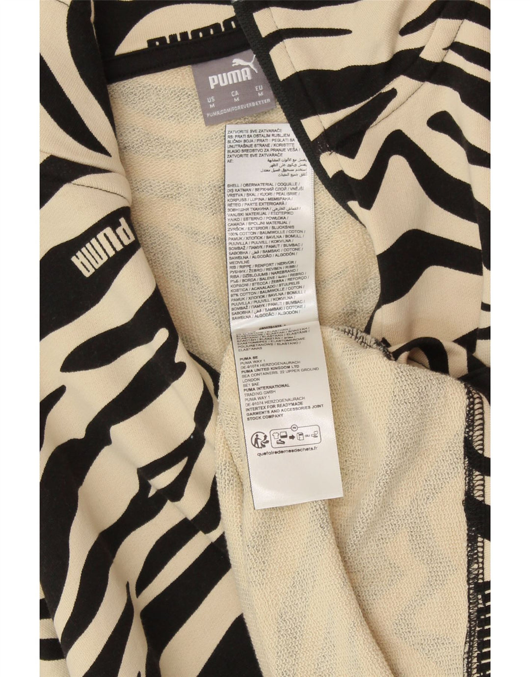 PUMA Womens Oversized Sweatshirt Jumper UK 14 Medium Off White