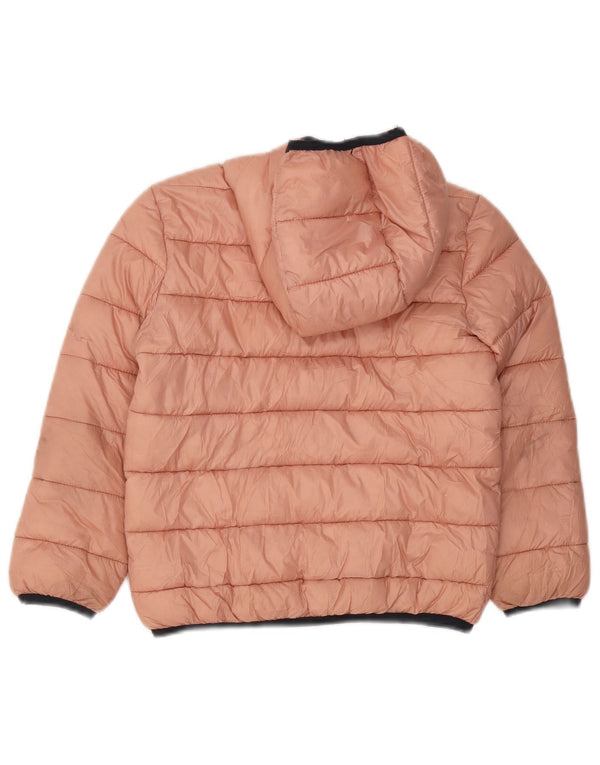 Champion Girls Hooded Padded Jacket 5-6 Years XS Pink Polyester