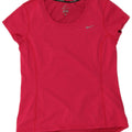 Nike Womens Dri Fit T-Shirt Top UK 12 Medium Pink Polyester