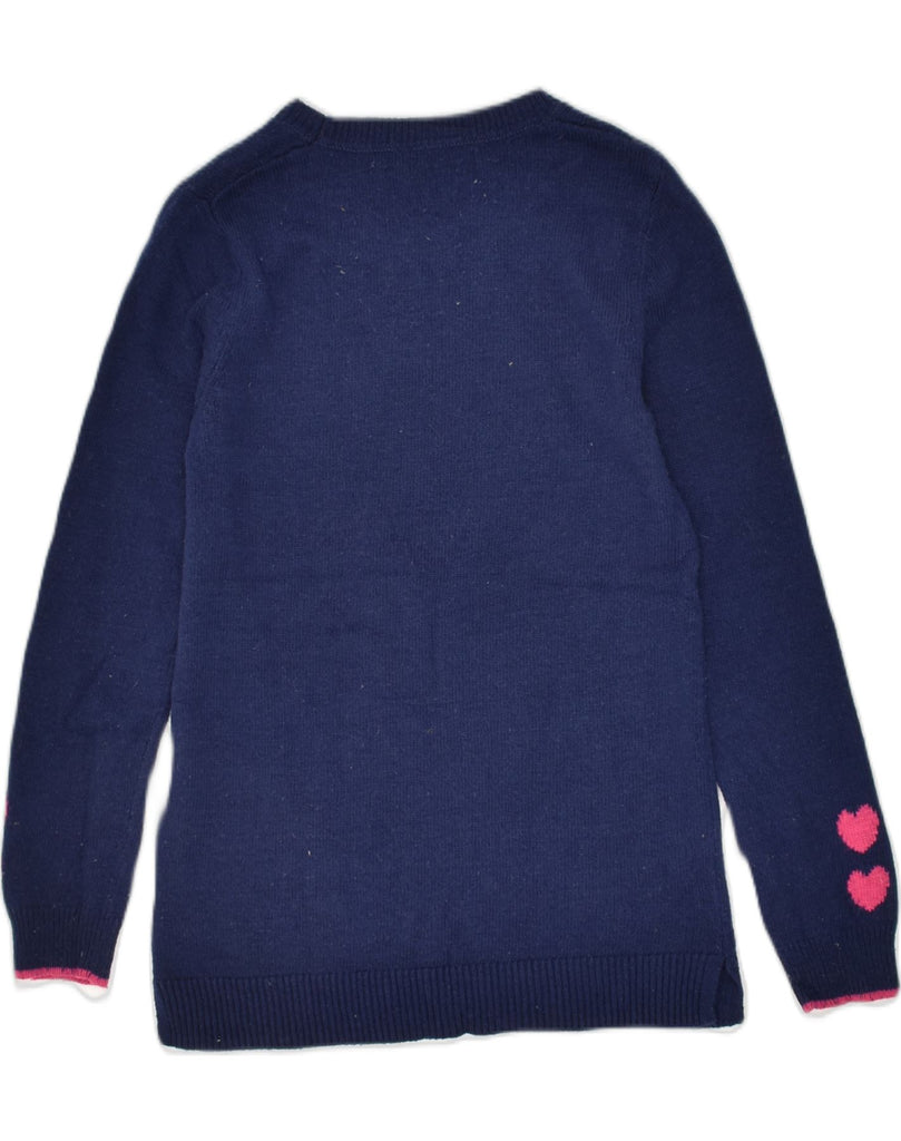 OASIS Womens Graphic Crew Neck Jumper Sweater UK 10 Small Navy Blue Heart | Vintage Oasis | Thrift | Second-Hand Oasis | Used Clothing | Messina Hembry 