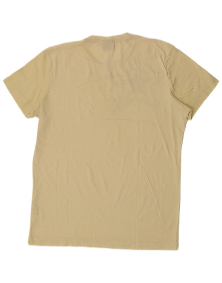 Lotto Mens Graphic T-Shirt Top Large Yellow Cotton