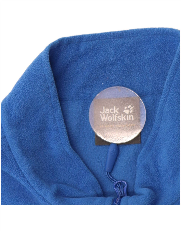 Jack Wolfskin Mens Zip Neck Fleece Jumper UK 50 3XL Blue Polyester