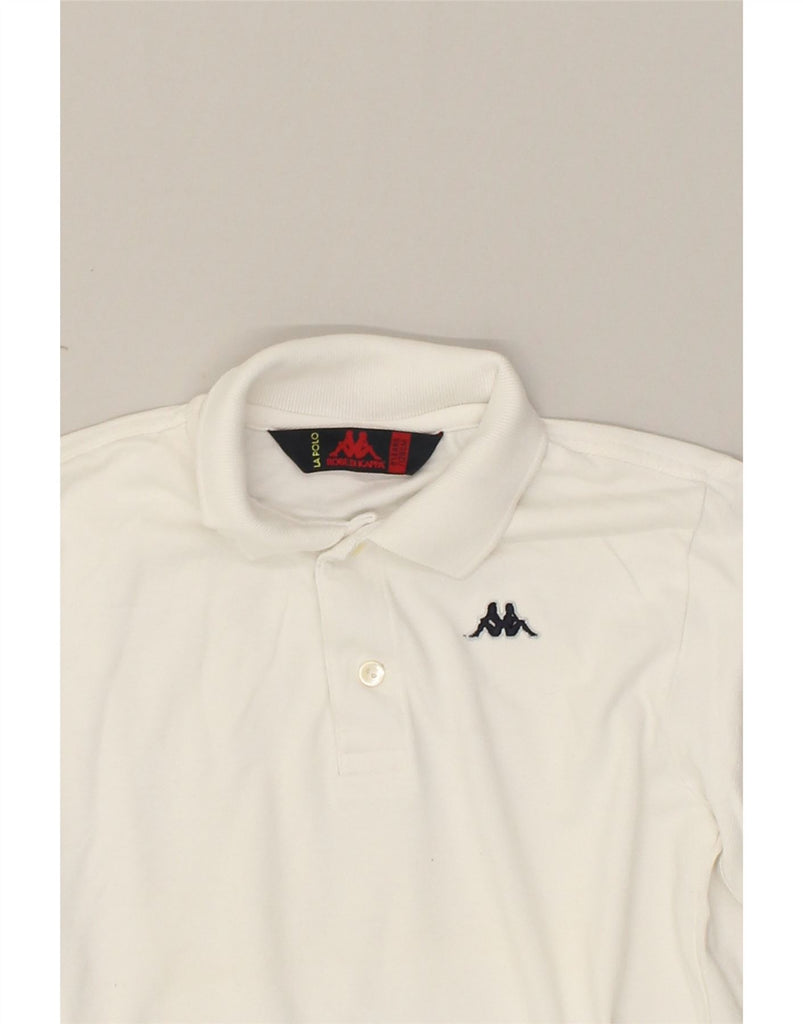 KAPPA Boys Long Sleeve Polo Shirt 7-8 Years White Cotton | Vintage Kappa | Thrift | Second-Hand Kappa | Used Clothing | Messina Hembry 