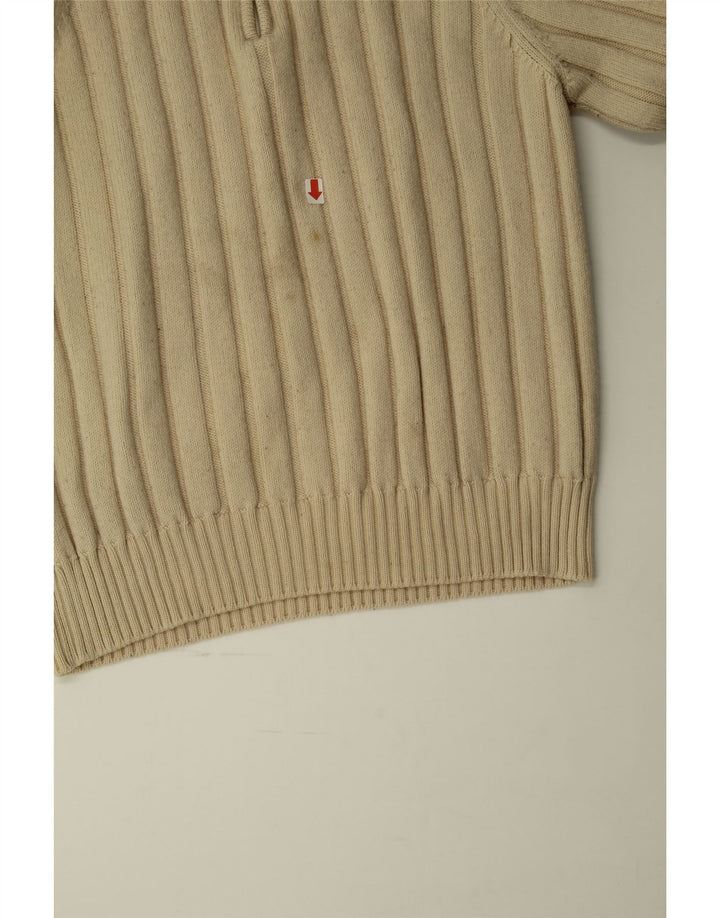 FILA Womens Zip Neck Jumper Sweater UK 14 Medium Off White Merino Wool Vintage Fila and Second-Hand Fila from Messina Hembry 