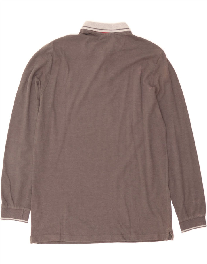 CHAMPION Mens Long Sleeve Polo Shirt 2XL Grey Cotton Vintage Champion and Second-Hand Champion from Messina Hembry 